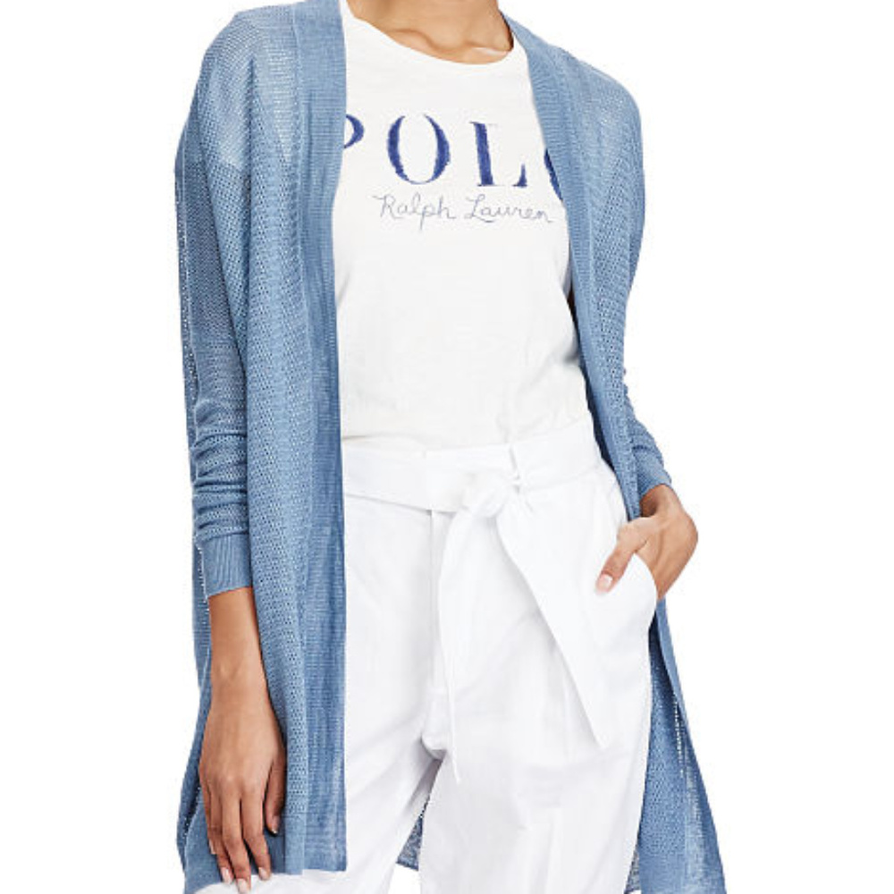 Ralph Lauren Linen Blend Open Cardigan - M